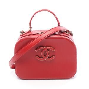 Chanel Coco Mark Shoulder Bag Leather Red